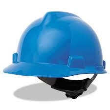 475359 - V-Gard Slotted Protective Hard Hat With Fas-Trac Suspension, Blue Cap