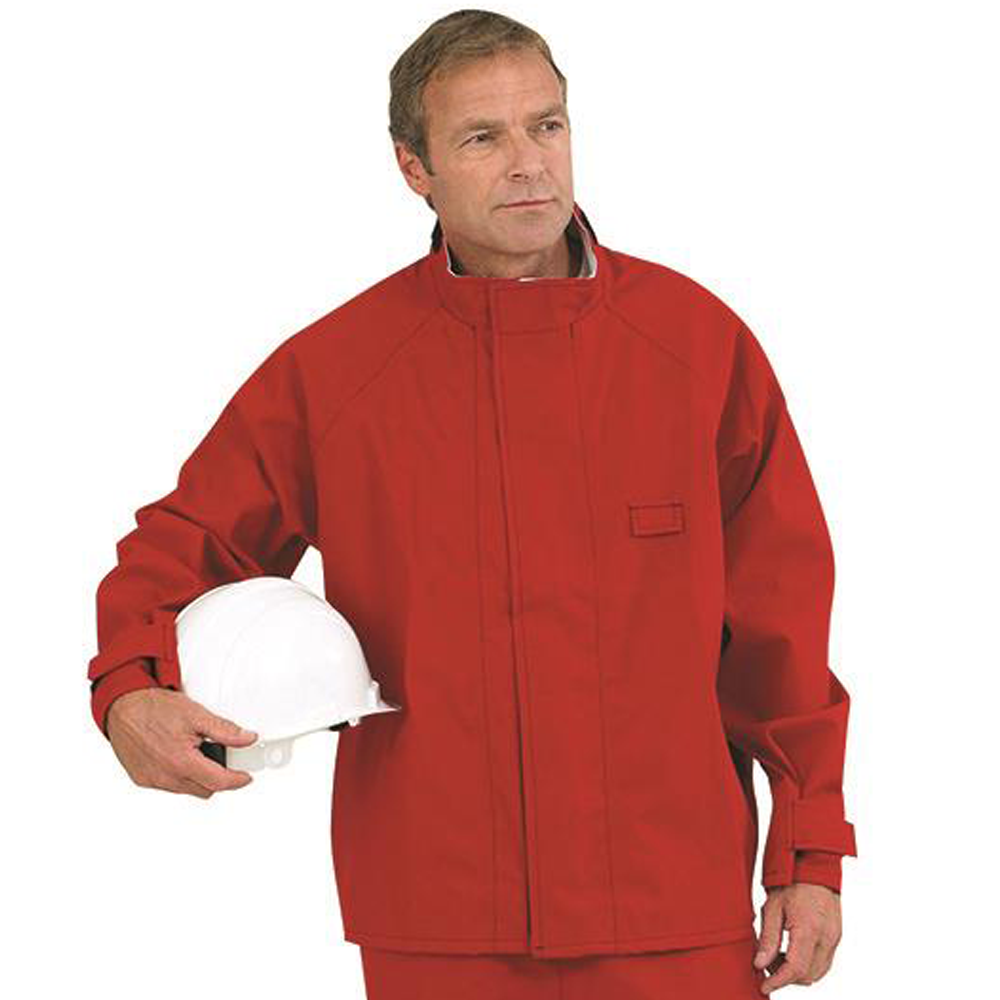 Chaqueta protectora contra salpicaduras químicas Lac-Mac, roja