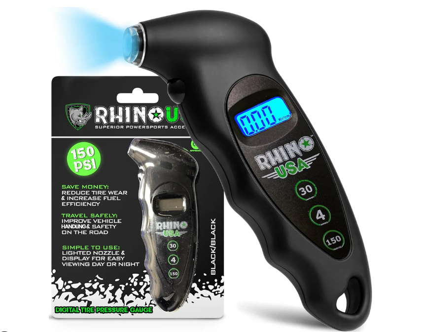 RHNRGAUGEDIGITAL:  Rhino USA Digital Tire Pressure Gauge 150 PSI.