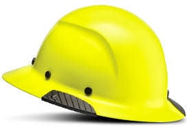 HDF-18HV:   DAX Full Brim Hard Hat, 6-Point Suspension, Hi-Viz.