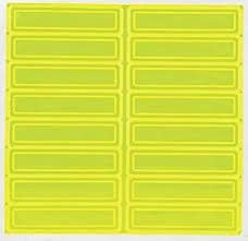 LHR104GNYL:  Hard Hat Stickers: Retro-Reflective Fluorescent Lime Green.  16 Per Sheet / 1" X 4"