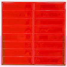 LHR104RDOR:  Hard Hat Stickers: Retro-Reflective Fluorescent Red Orange.  16 Per Sheet / 1" X 4"
