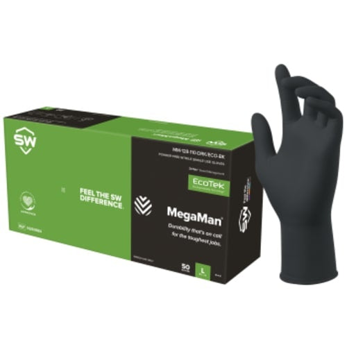 N260885  - Megaman 10 mil Powder-Free 11" Nitrile Gloves.  50 Pair Per Box / XL