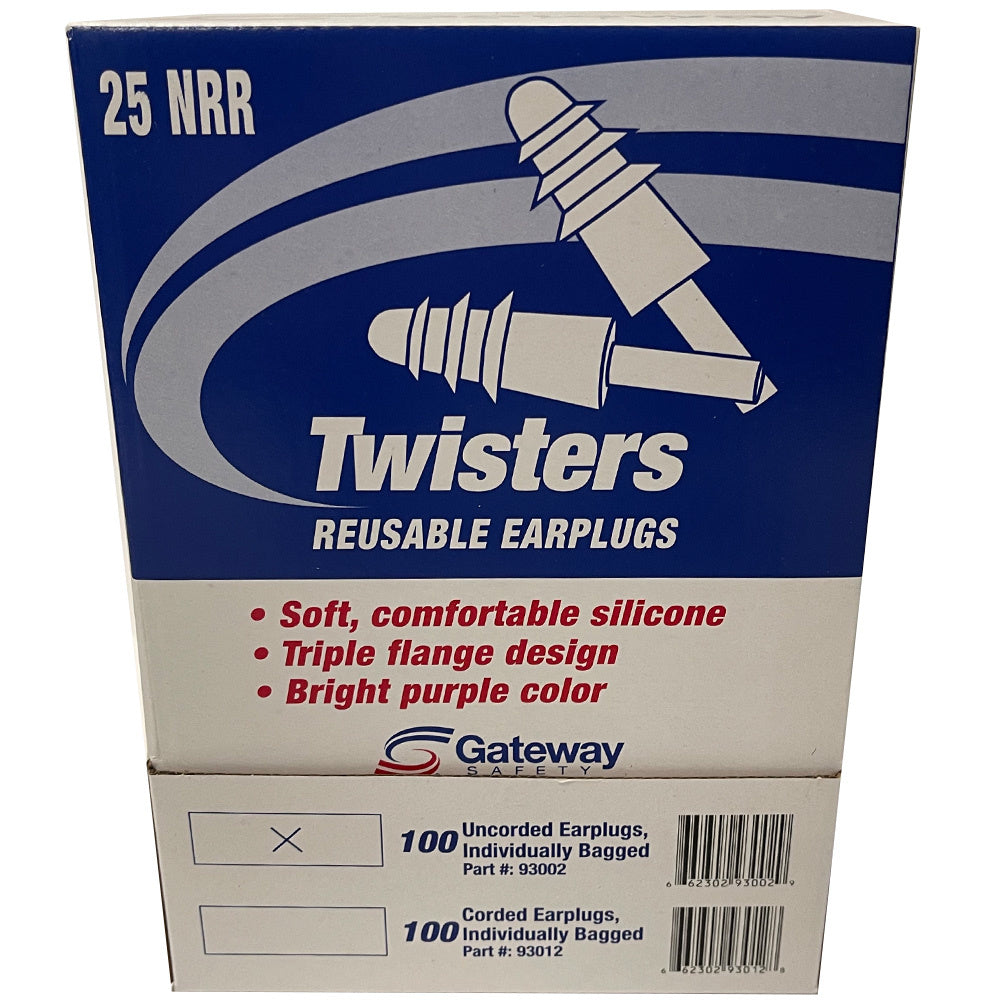 Tapones para los oídos Twisters® sin cordón (100 unidades)