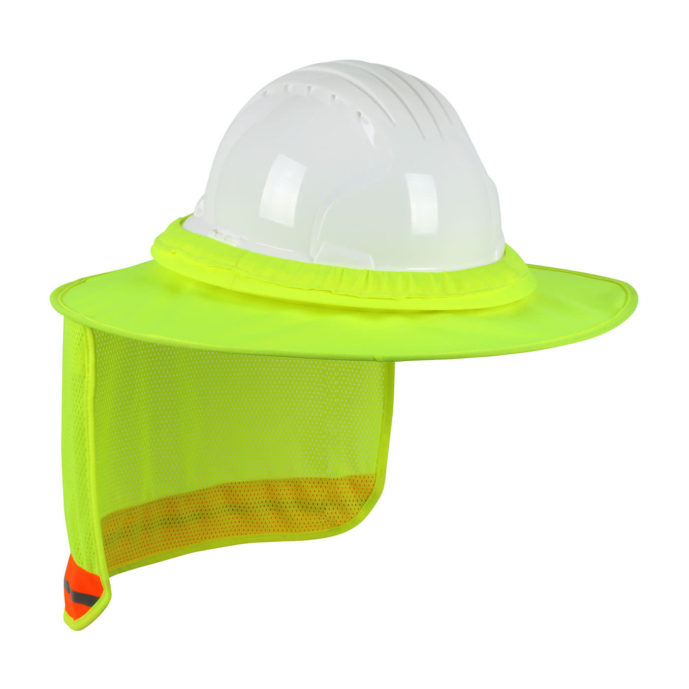 396-850-LY: Visera de ala completa de alta visibilidad para casco con protección para el cuello
