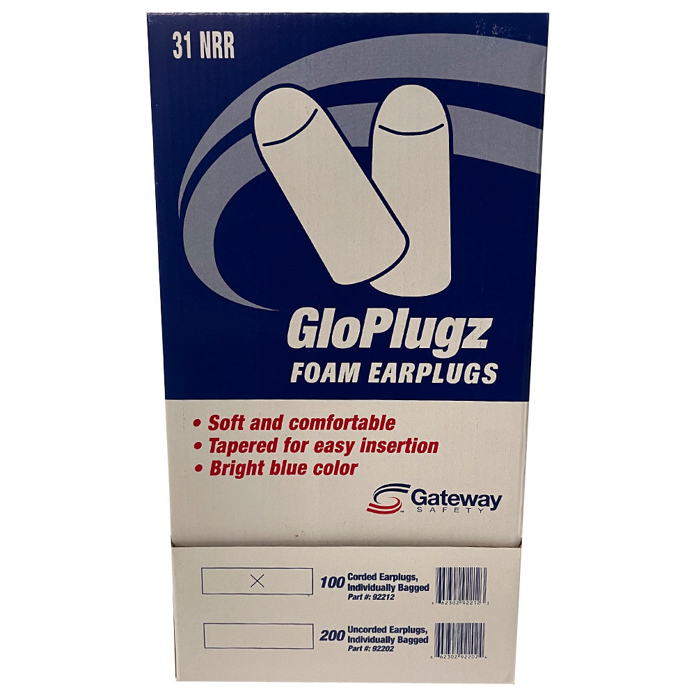 Tapones para los oídos con cordón de espuma GloPlugz (100 unidades)