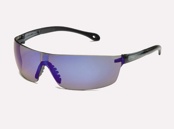 449M - GRAY TEMPLES WITH BLUE MIRROR LENS