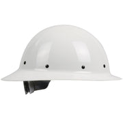 280-HP1481R-01: Wolfjaw Full Brim Smooth Dome Hard Hat with Fiberglass Resin Shell, 8-Point Riveted Textile Suspension and Wheel-Ratchet Adjustment, White