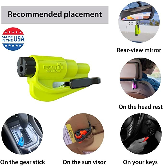 Herramienta de escape para coche / Cortador de cinturón de seguridad / Rompeventanas (Azul)