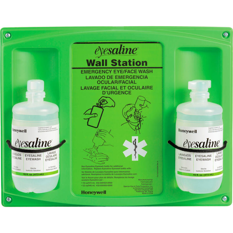 Estación de pared salina para ojos doble de 16 oz