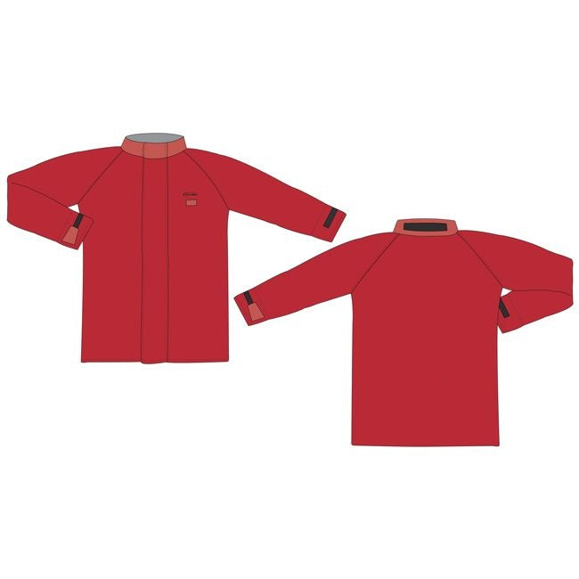 Chaqueta protectora contra salpicaduras químicas Lac-Mac, roja