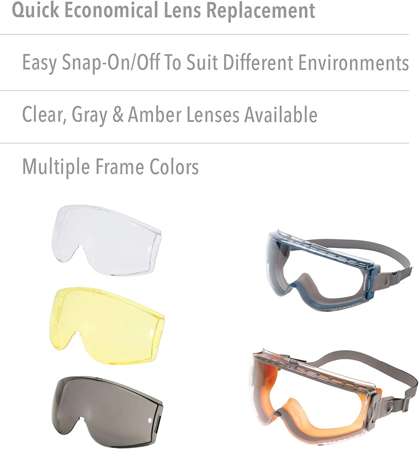 Honeywell Uvex® Stealth® Anti-Fog, Chemical Splash, & Impact Resistant Goggles. (Tinted)