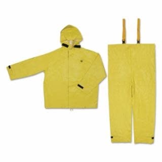 8402: Chaquetas de traje hidrolavado con capucha y pantalones con peto, 0,35 mm, amarillas