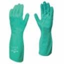SHOWA Flock-Lined Nitrile Disposable Gloves, Gauntlet Cuff, Size 9/Large, Green - 1 DZ (845-730-09)