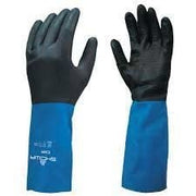 845-CHMXL-10 - Guantes de neopreno con forro flocado, serie CHM, color negro/azul (por docena), 10 unidades, talla XL