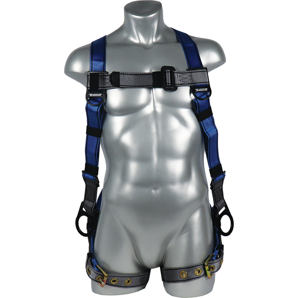 FAP15503G-SSS - Grizzly 5-Point Adjust Full body harness - One Dorsal D-Ring and Two Side D-rings -Tongue leg Straps,