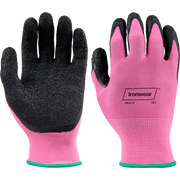 4842/S Polyester General Purpose Work Gloves w/ Crinkle Latex Palm Pink