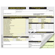 WP3CS-US - Confined Space Work Permits - 3-Part Form with Confined Space Danger Sign on Back (Pack of 10)