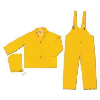 611-FR2003 - Flame Resistant Rain Suit, Jacket/Hood/Pants, 0.35 mm, PVC/Poly, Yellow