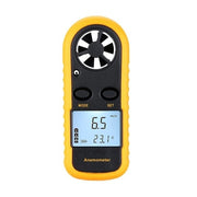 Medidor de temperatura y velocidad del viento portátil GM816 con pantalla digital LCD, anemómetro y termómetro NTC