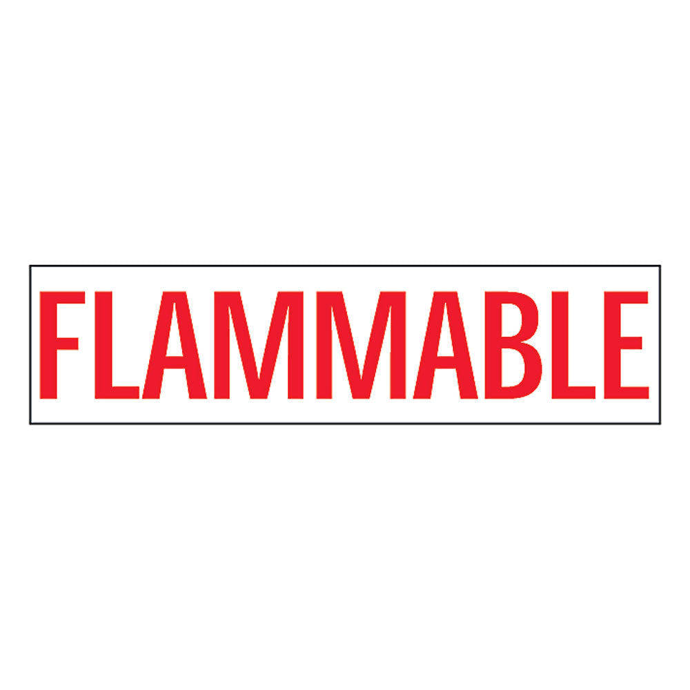 MCHL574XV:  SAFETY LABEL / FLAMMABLE / ADHESIVE DURA-VINYL.  (6" X 24")