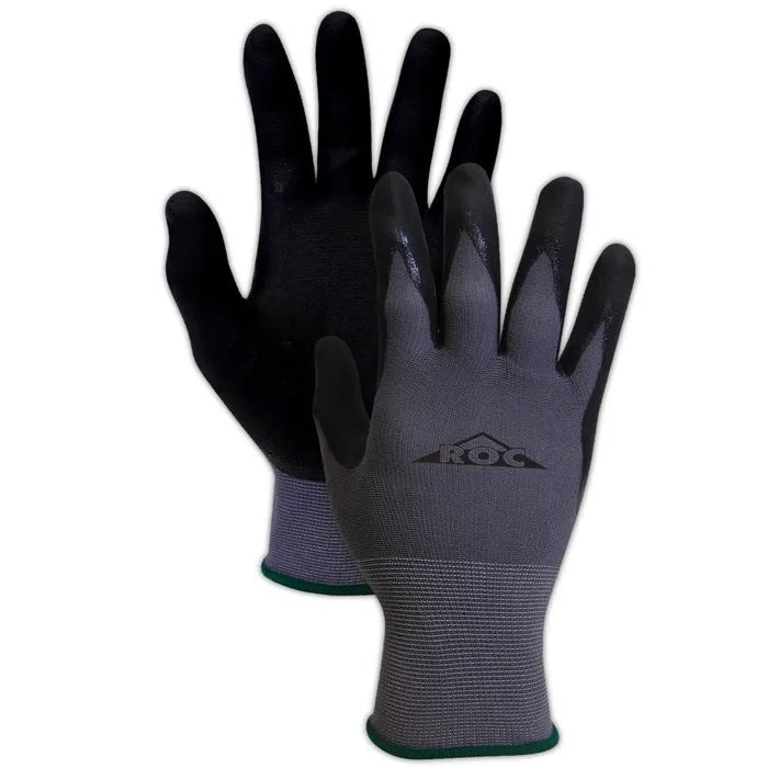 GP102 - Guantes de trabajo ligeros ROC de tejido a máquina con palma recubierta de espuma de nitrilo. (1 docena)