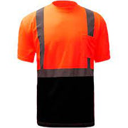 GSS Safety Class 2 HI-VIS Orange Short Sleeve Black Bottom Safety T-Shirt
