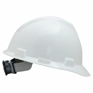 454-477482  MSA V-Gard Slotted Hard Hat Cap, Fas-Trac III Suspension, White / Large