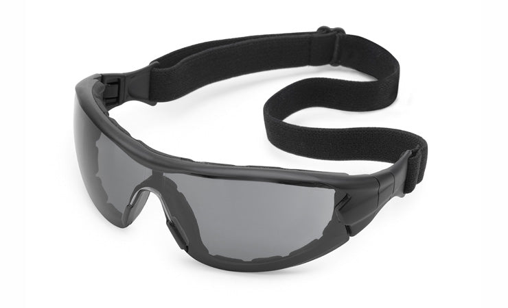 21GB78 - BLACK FRAME / GRAY ANTI-FOG LENS / HYBRID GLASSES AND GOGGLES