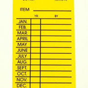 TAG - YELLOW / PLASTIC FIRE EXTINGUISHER TAGS. (10 PER PACK)