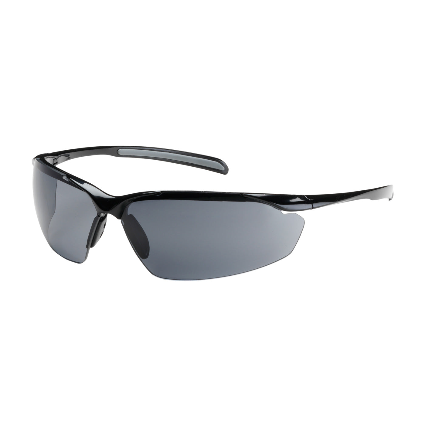 250-33-0021:  Rimless Gloss Black Frame, Gray Lens and Anti-Scratch/Anti-Fog Coating.