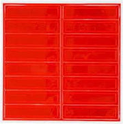 LHR104RDOR: Adhesivos para casco: fluorescentes retrorreflectantes, color rojo y naranja. 16 por hoja / 2,54 cm x 10,16 cm