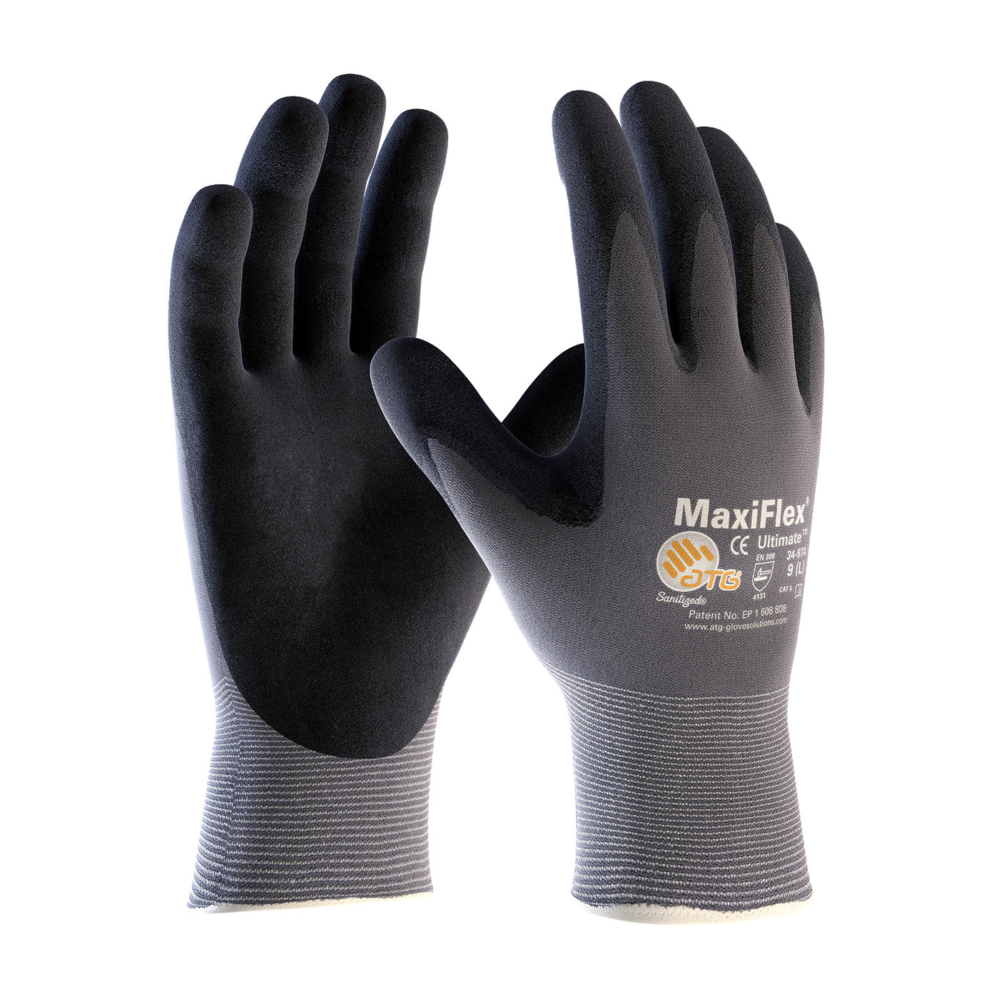 34-874/M:  MAXIFLEX Nitrile Coated MicroFoam Grip - Touchscreen Compatible. Size: Medium