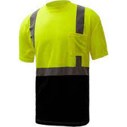5111/L:  GSS Safety Class 2 HI-VIS Yellow Short Sleeve Black Bottom Safety T-Shirt.  Size: Large