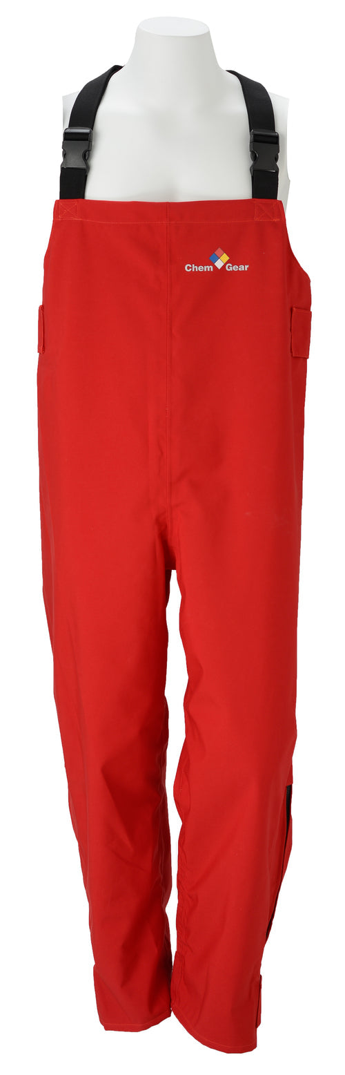 RG 2345/2XL: Red GORE-TEX Liquid Chemical Splash Bib-Overalls.  Size: 2XL