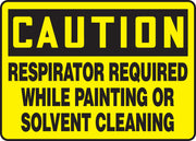 MPPE717VA - Caution Safety Sign: Respirator Required While Painting Or Solvent Cleaning.  Aluminum 10" X 14"