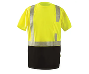 Short Sleeve, Segmented Tape w/Pocket, Black-Bottom Class 2, Yellow