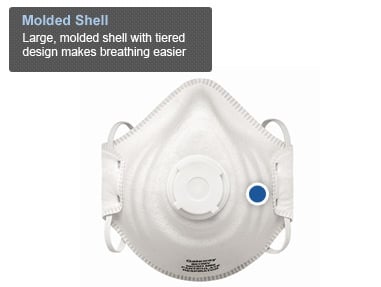 PeakFit® N95 Disposable Vented Particulate Respirator, 10/Box
