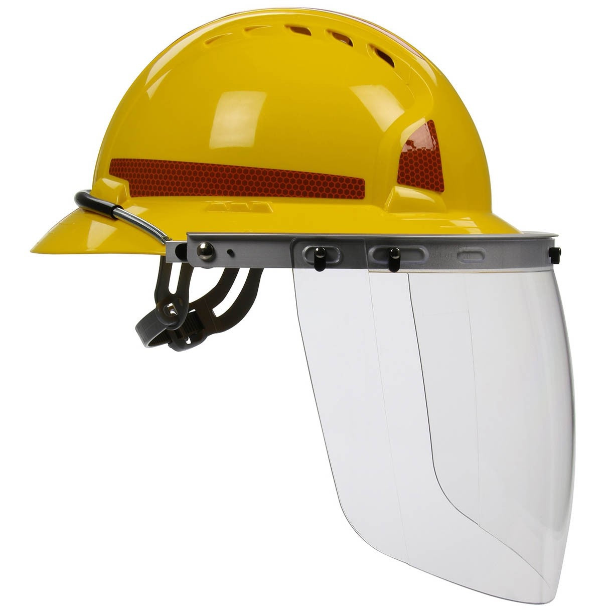 Soporte de aluminio para protector facial de ala completa