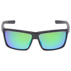 Swagger SR2 Series Safety Glasses, Charcoal Frame, Green Mirror Lens