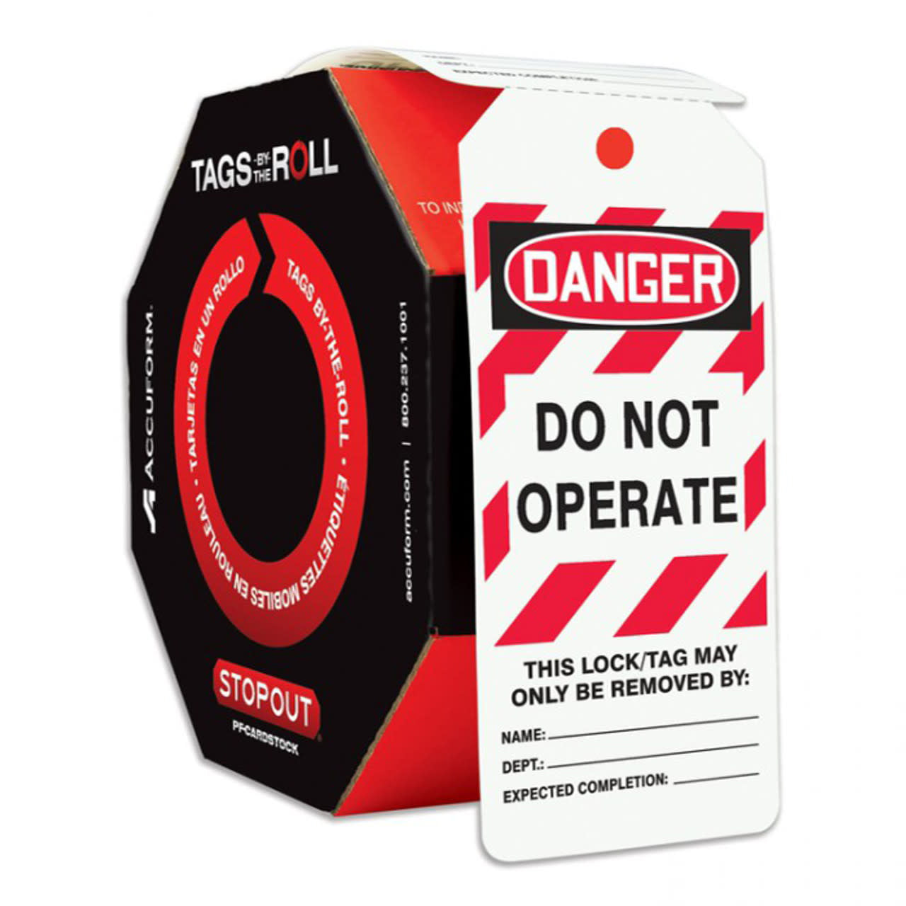 TAR114-  TAGS BY THE ROLL "DO NOT OPERATE" TAGS BY ROLL  100CT