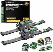 TD-RSRE2X10-ETRK-GRY:  RHINO 2" x 10' Retractable E-Track Ratchet Straps (2-Pack / Gray).