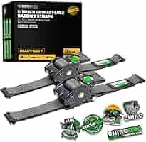 TD-RSRE2X10-ETRK-GRY:  RHINO 2" x 10' Retractable E-Track Ratchet Straps (2-Pack / Gray).