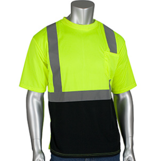 312-1250B-LY - ANSI Type R Class 2 Short Sleeve with Black Bottom