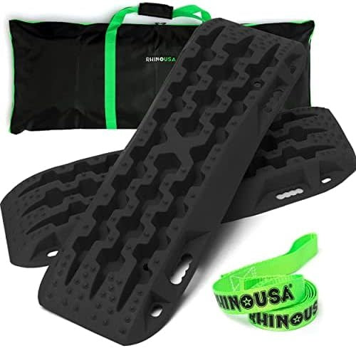 TRACBOARDS-BLK:  Rhino USA Recovery Traction Boards (Black) - Best Off-Road Accessories (1-Pair)