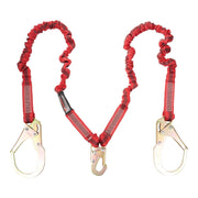 UFL206131  - 6ft Elastic Style Shock Absorbing Lanyard with two rebar hooks.