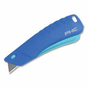 926-E12304-4 PHC Rebel Smart Retracting Safety Knife. Blue/Teal.