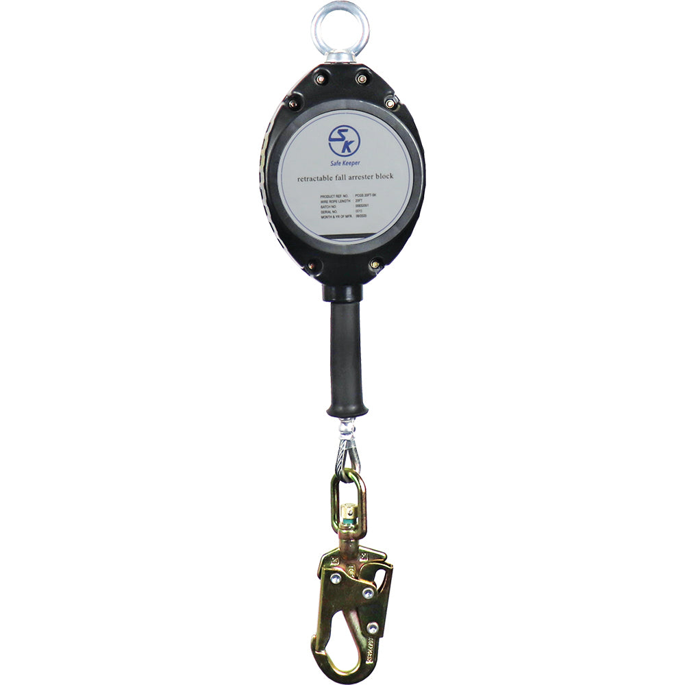PCGS10FT-SK - Self Retracting Lifeline - 10ft Cable Galvanized with 113A carabiner added to top   .. 10 ft