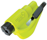 RQM-HIVIS: RESQME 2-IN-1 WINDOW BREAK & SEATBELT CUTTER.  HI-VIS YELLOW