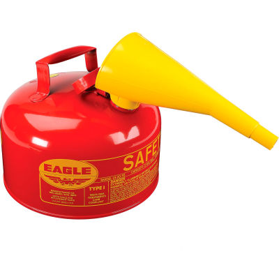 925-U120FS - 2 GALLON TYPE 1 SAFETY CAN W/ FUNNEL GASOLINE